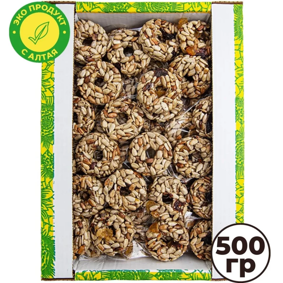  Козинаки из подсолнечника с медом и сухофруктами "Зачетные" 500г в Новокузнецке