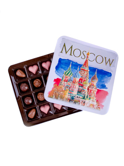 Конфеты шоколадны MOSCOW(металлическая коробка)195г) в Новокузнецке