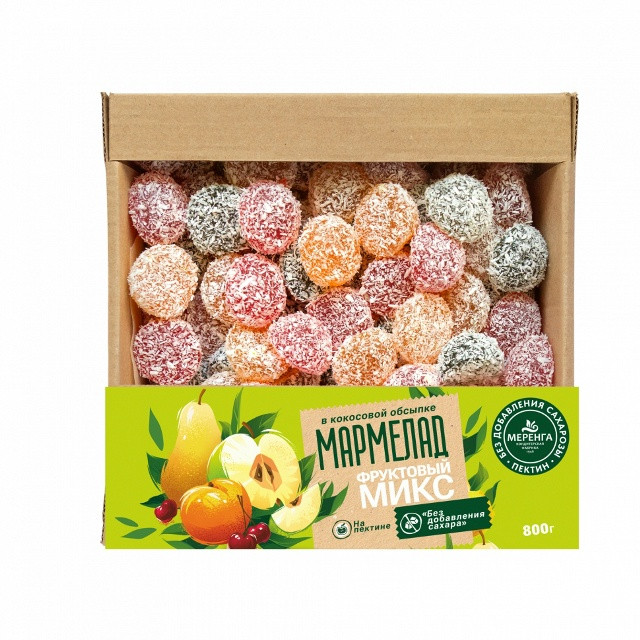  Меренга Мармелад в кокосовой обсыпке Фруктовый микс , 800г     в Новокузнецке