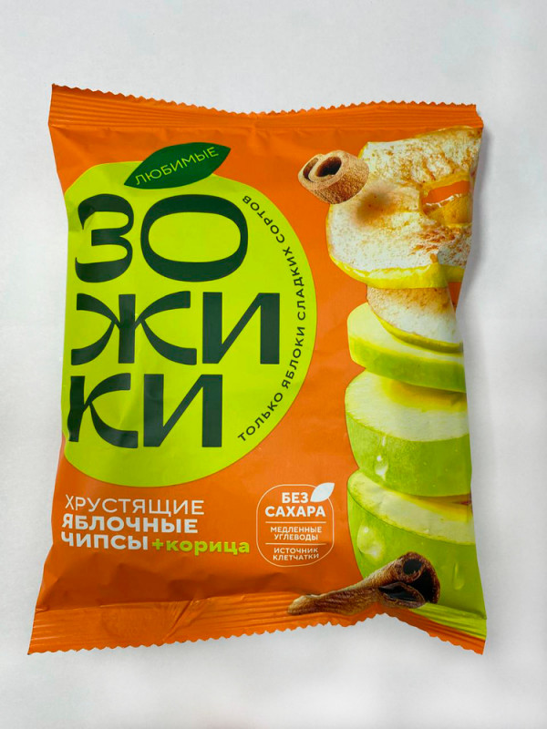 №1 Зожики Яблочные+корица чипсы, 25г  в Новокузнецке
